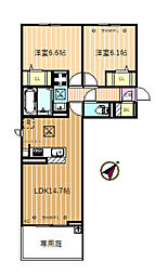 カメリア 1階2LDKの間取り