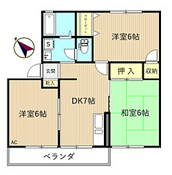 エクセルさがみ台 3DKの間取図画像