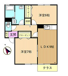 イージーパープル幸花 2LDKの間取図画像