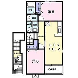 ボア・ソルーチB棟 2LDKの間取図画像
