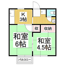 パナハイツ竹内 104 ｜ 長野県松本市浅間温泉3丁目（賃貸アパート2K・1階・18.00㎡） その2