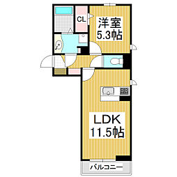 M.SOLANA（エム・ソラーナ） 1階1LDKの間取り