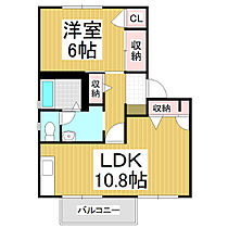 フォーレスラージムーンＢ  ｜ 長野県松本市波田（賃貸アパート1LDK・1階・42.48㎡） その2