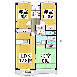 SAKURAエステート 3LDKの間取図画像