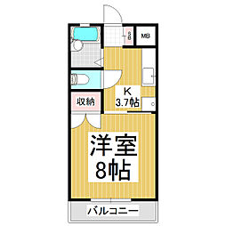 ガーデンパレス・K 1Kの間取図画像