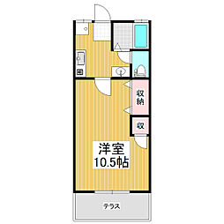 尾島ハイツ 1Kの間取図画像
