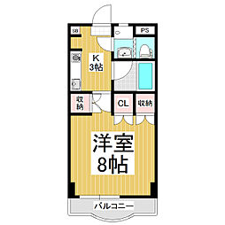 ジョイ・コーポ蟻ケ崎 1Kの間取図画像