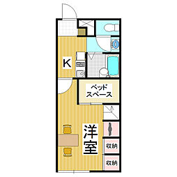 レオパレスSUNRISE57 1Kの間取図画像