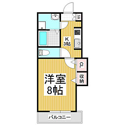 フレンドリーハイツ紺屋 1Kの間取図画像