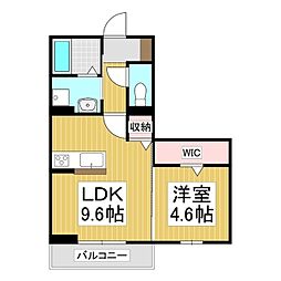 フェリシア・パレス 1LDKの間取図画像