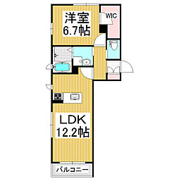 プレデュシャトー 1LDKの間取図画像