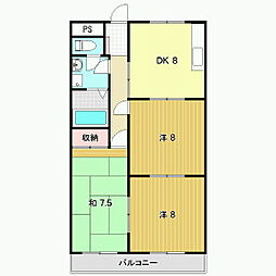 ハイライフ高橋 3DKの間取図画像