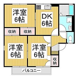 メゾン・アレイB 3DKの間取図画像