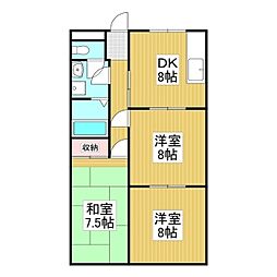 ハイライフ高橋 3DKの間取図画像