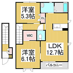 エミネンスコート 2LDKの間取図画像