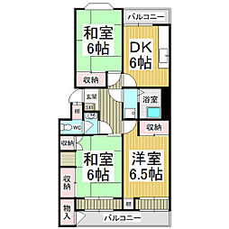 リバーサイド小澤 3DKの間取図画像