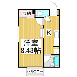 ハイツ信楽B 1Kの間取図画像