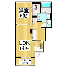 ヴィラエクセレント 1LDKの間取図画像