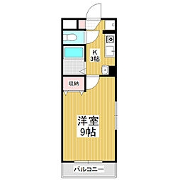 コニファーマンション 1Kの間取図画像