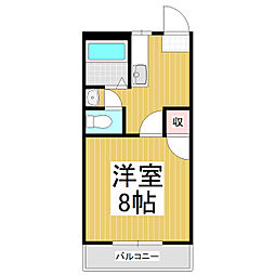 エスポワール城山 1Kの間取図画像