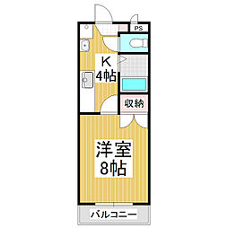 MKマンション 1Kの間取図画像