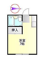 安田マンション ワンルームの間取図画像