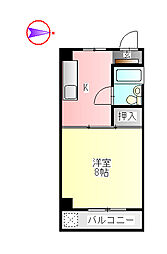 プロメッサ第一ビル 1DKの間取図画像