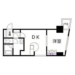 リヴィテージ中島公園 00201 2階1DKの間取り