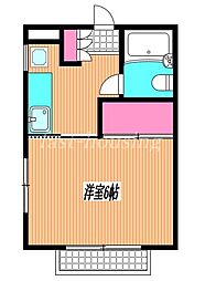 JR中央本線 武蔵境駅 徒歩20分の賃貸アパート 1階1Kの間取り