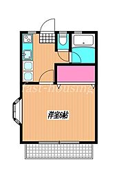 JR中央本線 吉祥寺駅 バス13分 杏林大学病院入口下車 徒歩5分の賃貸アパート 2階1Kの間取り