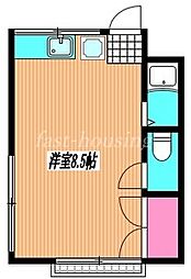 京王井の頭線 三鷹台駅 徒歩2分の賃貸アパート 1階ワンルームの間取り