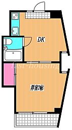 JR中央本線 三鷹駅 徒歩3分の賃貸マンション 4階1DKの間取り