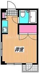 JR中央本線 三鷹駅 徒歩15分の賃貸マンション 4階ワンルームの間取り
