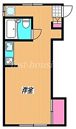 JR中央本線 武蔵小金井駅 徒歩4分の賃貸アパート 2階ワンルームの間取り