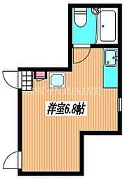 西武新宿線 武蔵関駅 徒歩12分の賃貸アパート 1階ワンルームの間取り