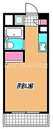 JR中央本線 東小金井駅 徒歩13分の賃貸マンション 3階ワンルームの間取り