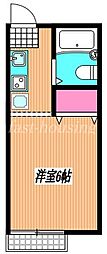 メゾン三鷹台 1Kの間取図画像