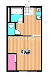 小金井ハイツB棟 1DKの間取図画像