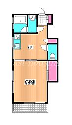 第一吉野荘 1DKの間取図画像