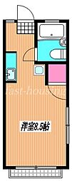 レーベンシライ2 1Kの間取図画像