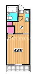 山本ハイム 1Kの間取図画像