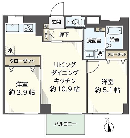 間取り ときわ第一マンション 2階/207