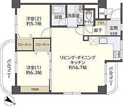 間取図画像 2LDK