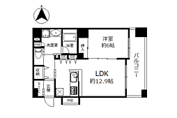 ゼファー湯河原D-PLACE南棟 1LDKの間取図画像