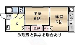 弥生荘 2Kの間取図画像