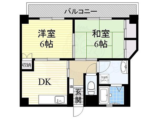 愛知県名古屋市昭和区駒方町２丁目(賃貸マンション2DK・3階・42.92㎡)の写真 その2