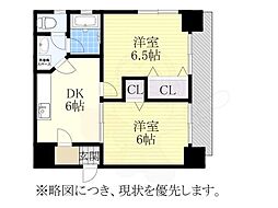 山田ビル 2DKの間取図画像