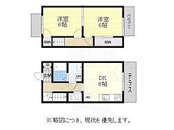 プレザント柳 2DKの間取図画像