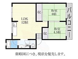 サン藤森 2LDKの間取図画像