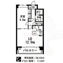 愛知県名古屋市千種区山門町２丁目2番2号（賃貸マンション1LDK・3階・59.98㎡） その2